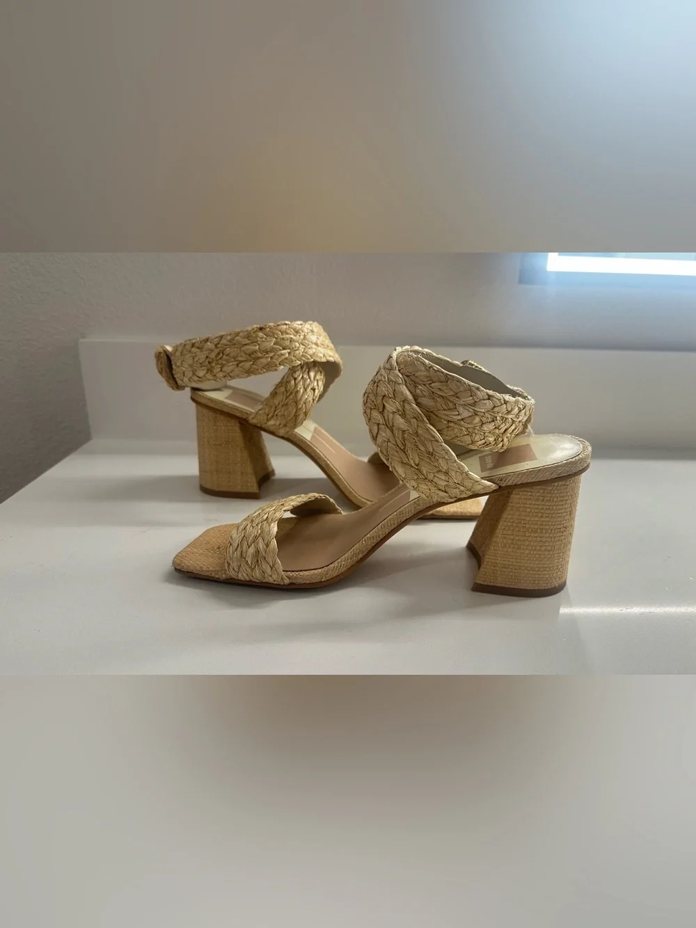 Dolce Vita Braided Natural-Tone Wedge Sandal